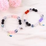 8MM Multi-Color Natural Crystal Friendship Jewelry Distance Bracelet Hearts