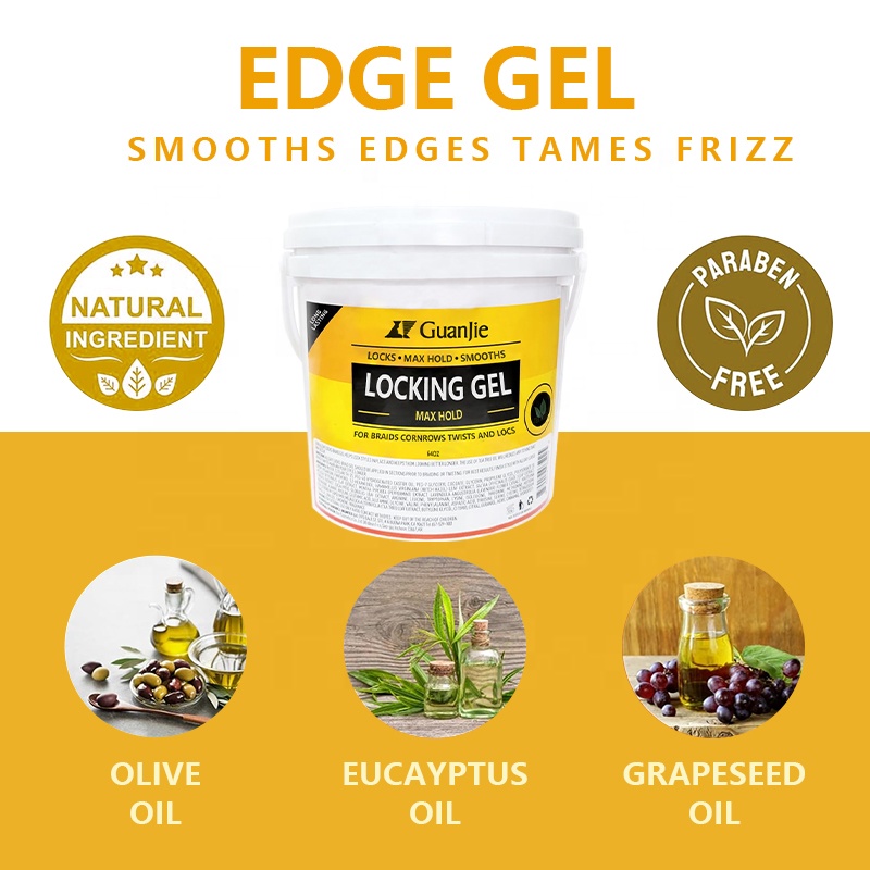 Extreme Hold High Shine Edge Control Gel for Braids Twist Locs 64oz Smooth and Locks