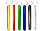 Restaurant Retractable Stainless Steel Straws With Aluminum Alloy Storage Tube
