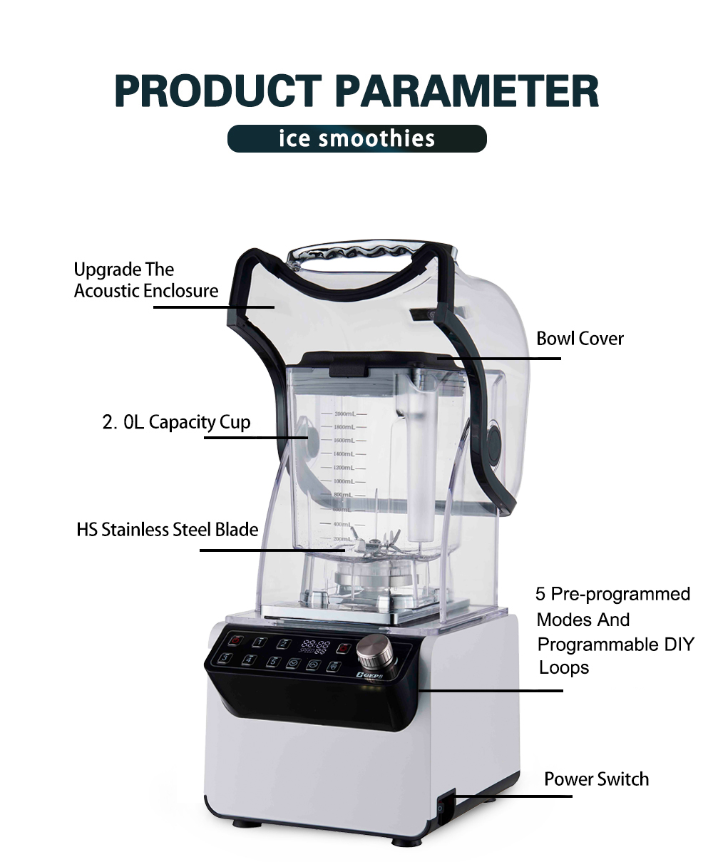 Commercial Smart Kitchen Appliances 1800W Multifunctional Blender for Nutrition Juicer