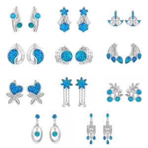 Quality Multicolor Small Gold Plated Sterling Opal Jewelry Stud Earrings for Women wholesale