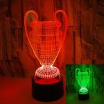 Champion sports creative gifts custom 3D night light trophy colorful touch LED