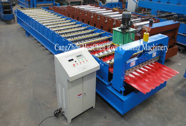 Blue High Speed Roof Panel Roll Forming Machine / Roll Former