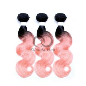 Quality #T1B/Pink Body Wave Remy Human Hair Bundles Sew In Weave Bundles Brazilian Bundle Deals wholesale