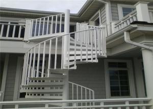 Quality Outdoor / Indoor Metal Spiral Staircase White Power Coating Central Beam Stairs Design wholesale