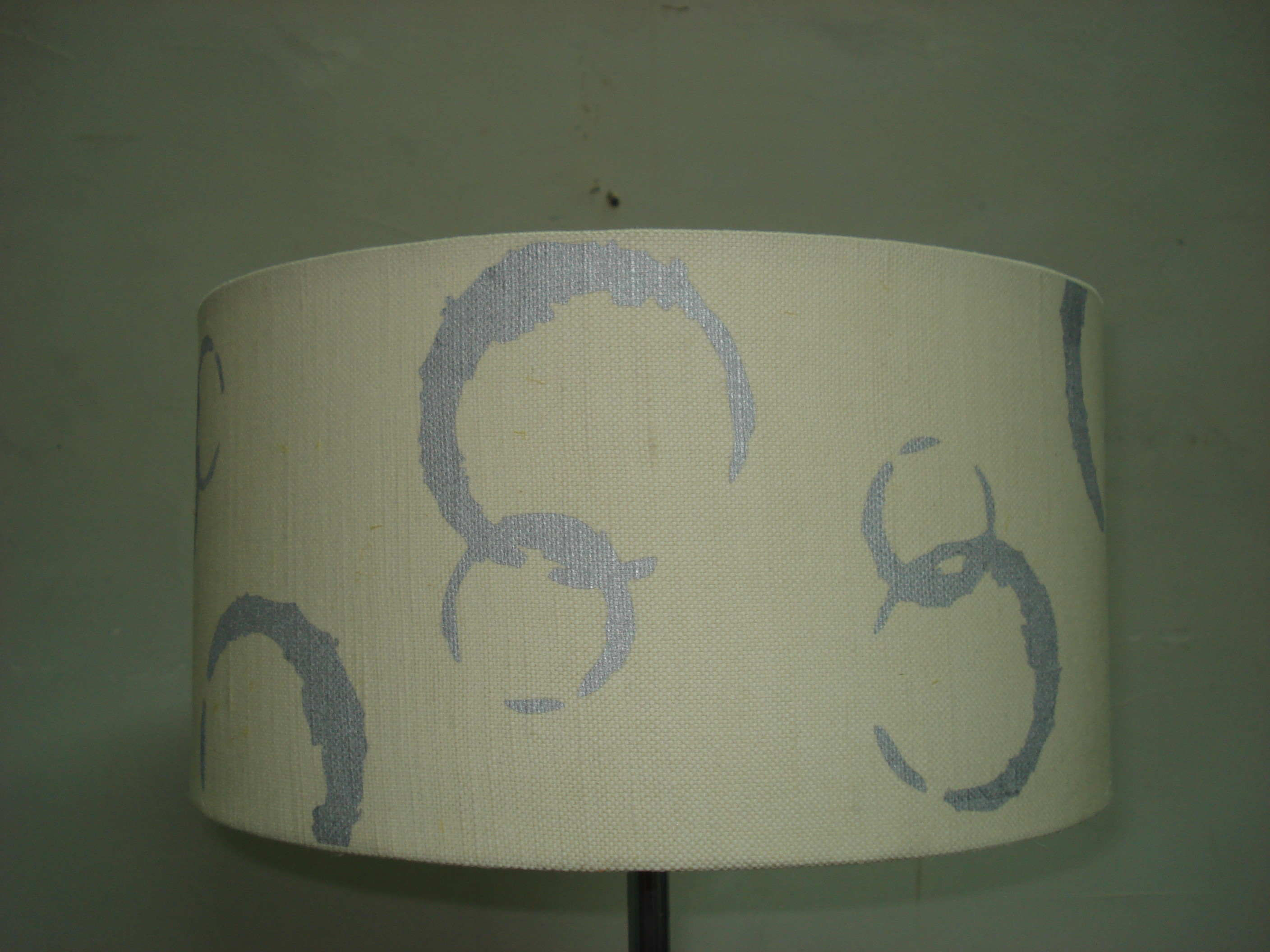 Faux Linen Bubbles Digital Print Lampshades 3 Gimbal Easy Fit