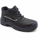 PU Industrial Safety Shoes Black Leather Work Boots For Men