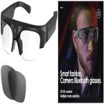 Mountaineering 2K Bluetooth Video Sunglasses TR90 Frames Open Ear Music, Phone