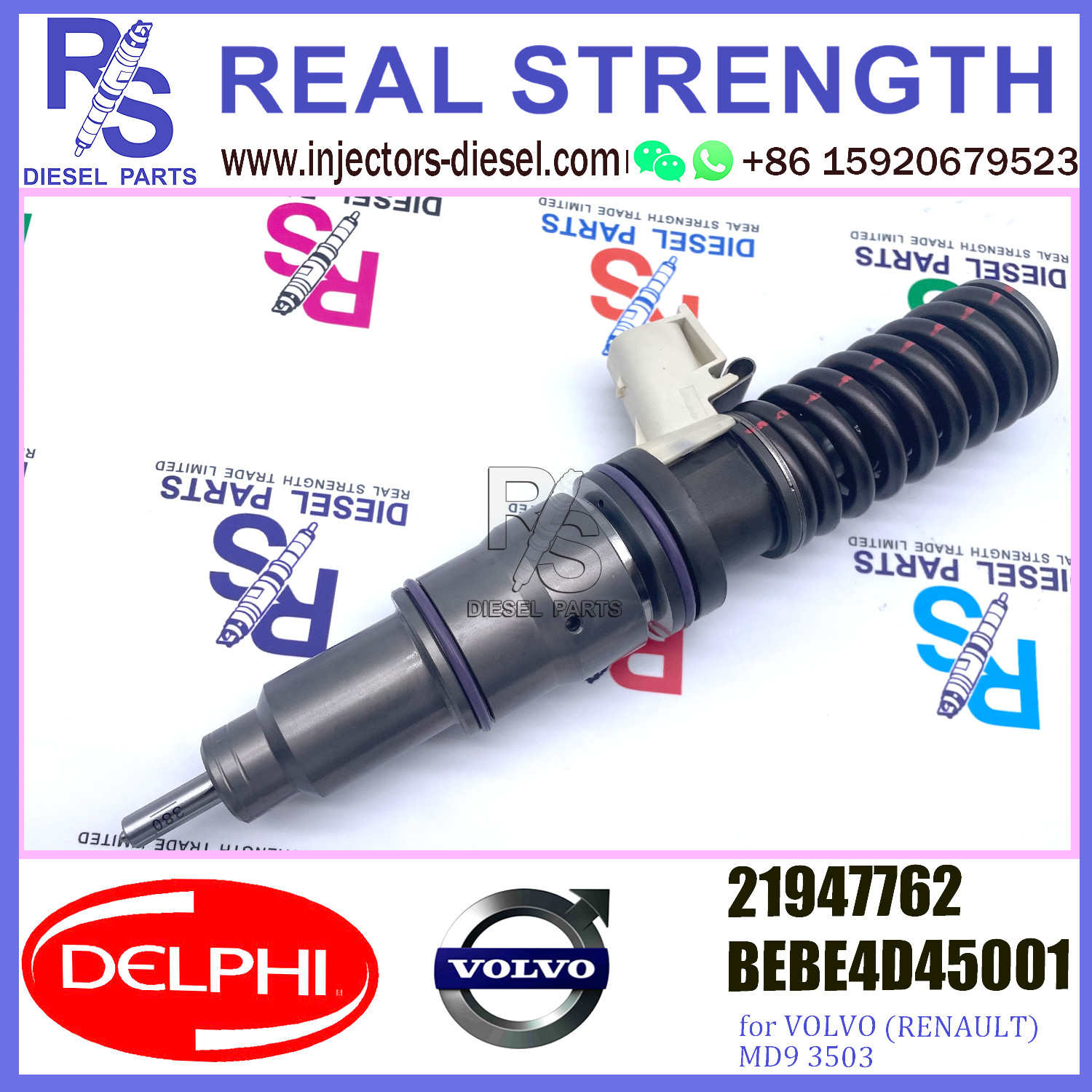 DELPHI 4pin injector 21947762 BEBE4D45001 Diesel pump Injector V-O-L-V 21947762 BEBE4D45001 for V-O-L-V (RENAULT) MD9 3503