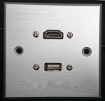 HDMI & USB Aluminum Alloy Wall Plate , Electrical Wall Socket For Hotel / Home