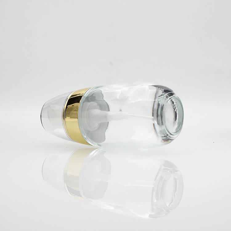 Luxury 60ml Glass Foundation Bottle Pump Sprayer For Skin Care Cream