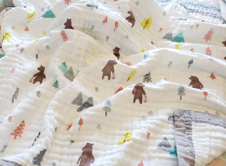 Custom Printed Gauze Baby Fabric 180GSM Natural Resist Ultraviolet Rays