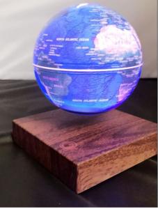 Quality wooden base magnetic floating levitate 6inch globe lighting change colorful wholesale