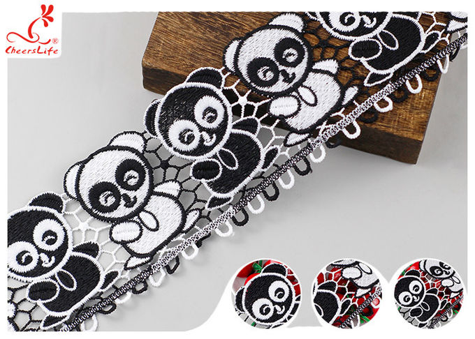 Multi Color Silk Lace Trim With Panda Lace High Color Fastness