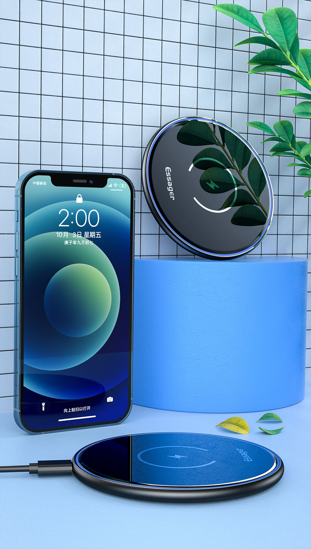 Lamp Desktop Magnetic Wireless Charger 15W For Ip 12 HUAWEI XIAOMI