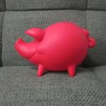 Happy cartoon pig plastic piggy bank, rubber money box promotional toys made in