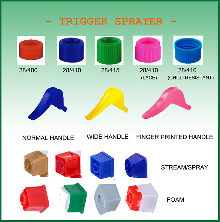 Long and Two-Fingered Pink Trigger Sprayer 28/410 for Cleaning