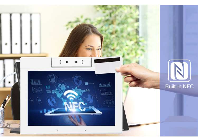 10.1 Inch L-shaped RK3566 POE NFC Android 11 Tablet Pc Desktop White Restaurant Ordering Tablet with Dual Camera