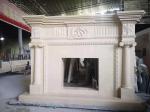 30mm Thick White Marble Tile Fireplace Mantel Throughout Surround Inspirations