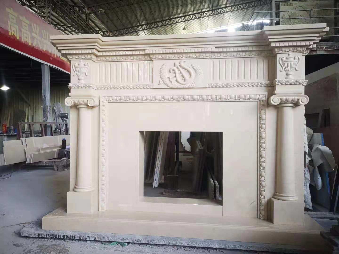 30mm Thick White Marble Tile Fireplace Mantel Throughout Surround Inspirations