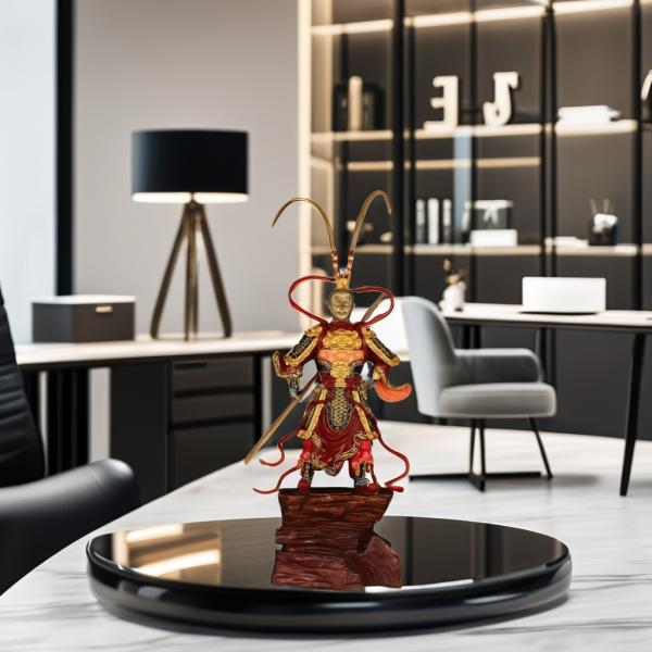 Artistic 3D Resin Sun Wukong Figure A Contemporary Desktop Ornament for