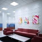 Customized 500mmx500mm Fireproof 3D PVC Panel for Enterprise Image Wall