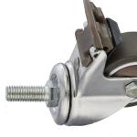 TPR Wheel Light Duty Casters With Brake Swivel Caster Threaded Stem 2 Inch