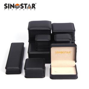 Quality Lavish Black Leather Jewelry Box Rectangular Shape OEM wholesale