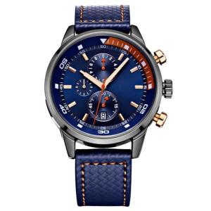 Quality Men Sport Chronograph Alloy Quartz Wrist Watch Genuine Leather Analog Digital wholesale