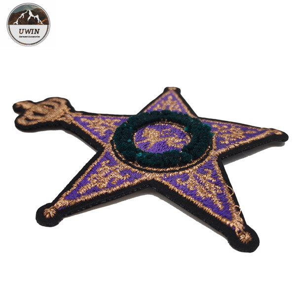 Luxurious star shape 3D Embroidery Patches Changeable Color non pollution