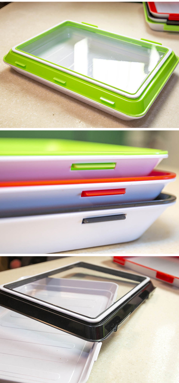 Freezer Safe 20x22.5cm PP Food Preservation Clever Tray