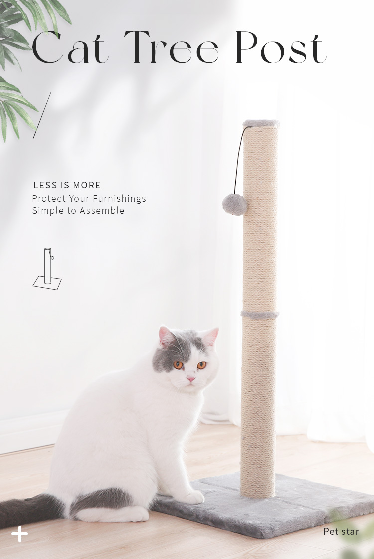 Sustainable Cat Scratcher Ball Sisal Cat Climbing Tree Cat Scratch Post with Room Space Selection Support Eco-friendly