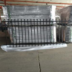 China Garden Black Metal Anti Rust Galvanized Steel Fence 6ftx8ft on sale
