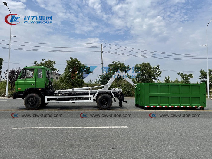 Dongfeng 153 Hydraulic Hook Lift Garbage Truck With 10m3 12m3 Container