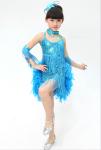 children's feather sequins Latin dance dress Tassel Latin dance costumes of the