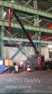 Quality Quickly Move Telescopic Boom Marine Crane With A Grab For Sea Farm marine cranes for sale wholesale