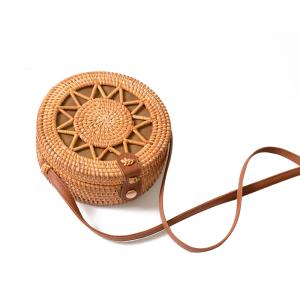 Quality Summer Rattan Shoulder Straw Bag Handmade Beach Circle Bohemia Handbag For Women wholesale