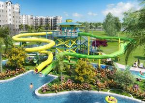 Quality Different Color Fiberglass Water Slide 15m Platform Height For Water Park wholesale