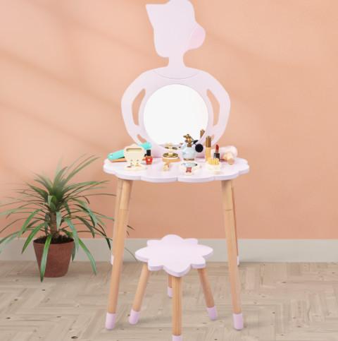 Cross-border wooden simple girls' dressing table girls' beech dressing table