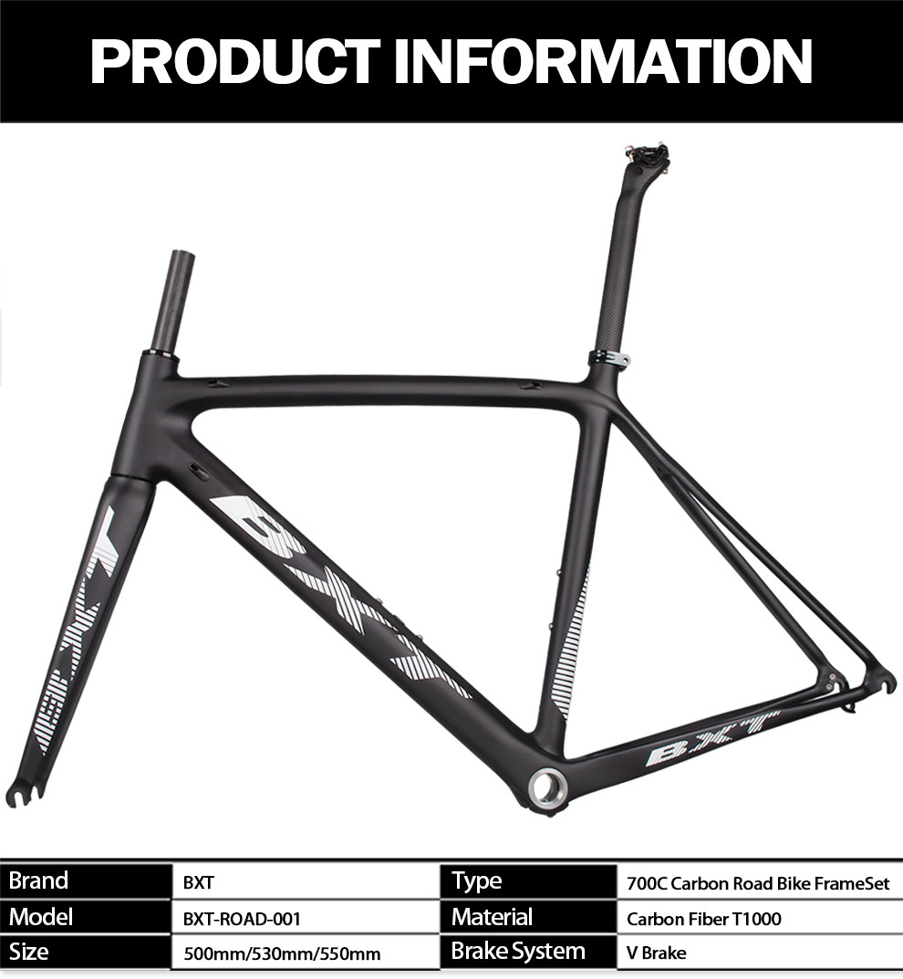 Aero Shaping Carbon Road Bike Frame Racing Bike Frameset V Brake