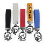Custom Metal Pu Leather Keychain Car Brand Gift Business Key Ring