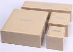 Fashion Beige Leather Flat Jewelry Box , Rectangle Personalised Jewellery Box