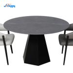 Corrosion Resistance Black Round Dining Table With Contemporary Type DT-1022