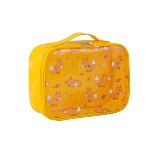Quality Fancy OEM Logo Print Yellow Beauty PVC Makeup Pouch wholesale