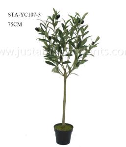 Quality 75CM Artificial Olive Tree In Plastic Pot , Faux Olive Plant For Decoration And Design wholesale