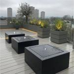 800mm Powder Coated Metal Square Garden Fountains Steel Water Table Feature