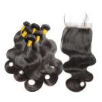 Non Processed Virgin Human Hair Bundles Brazilian Body Wave No Synthetic