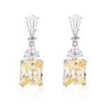 Yellow CZ Drop Earrings White Gold Plated 925 Cubic Zirconia Drop Earrings