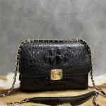 Authentic Crocodile Skin Women Small Flap Purse Genuine Alligator Leather Lady