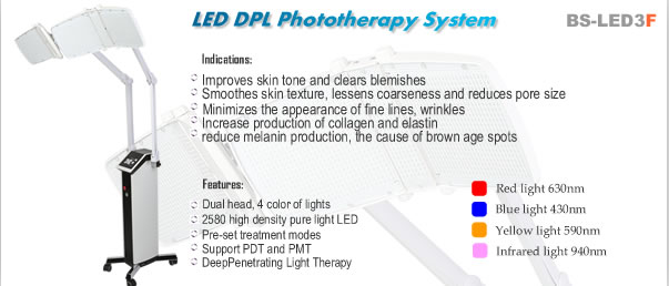 PDT Anti Aging LED Light Skin Treatment Beauty Machine Max To 120mw/Cm2 Per Head